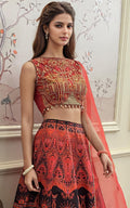 Threads and Motifs | Formal Dresses 25 | Embroidered Blouse With Printed Lehenga And Dupatta by Threads and Motifs - Designer Dress  - Type : Ladies Clothes - Available at Libayah - 100% Original 