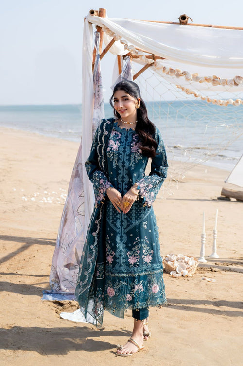 Aabyaan | Saagar Luxury Lawn 25 | ISHANA (AS-06) by Aabyaan - Designer Dress - Type: Ladies Clothes - Available at Libayah - 100% Original