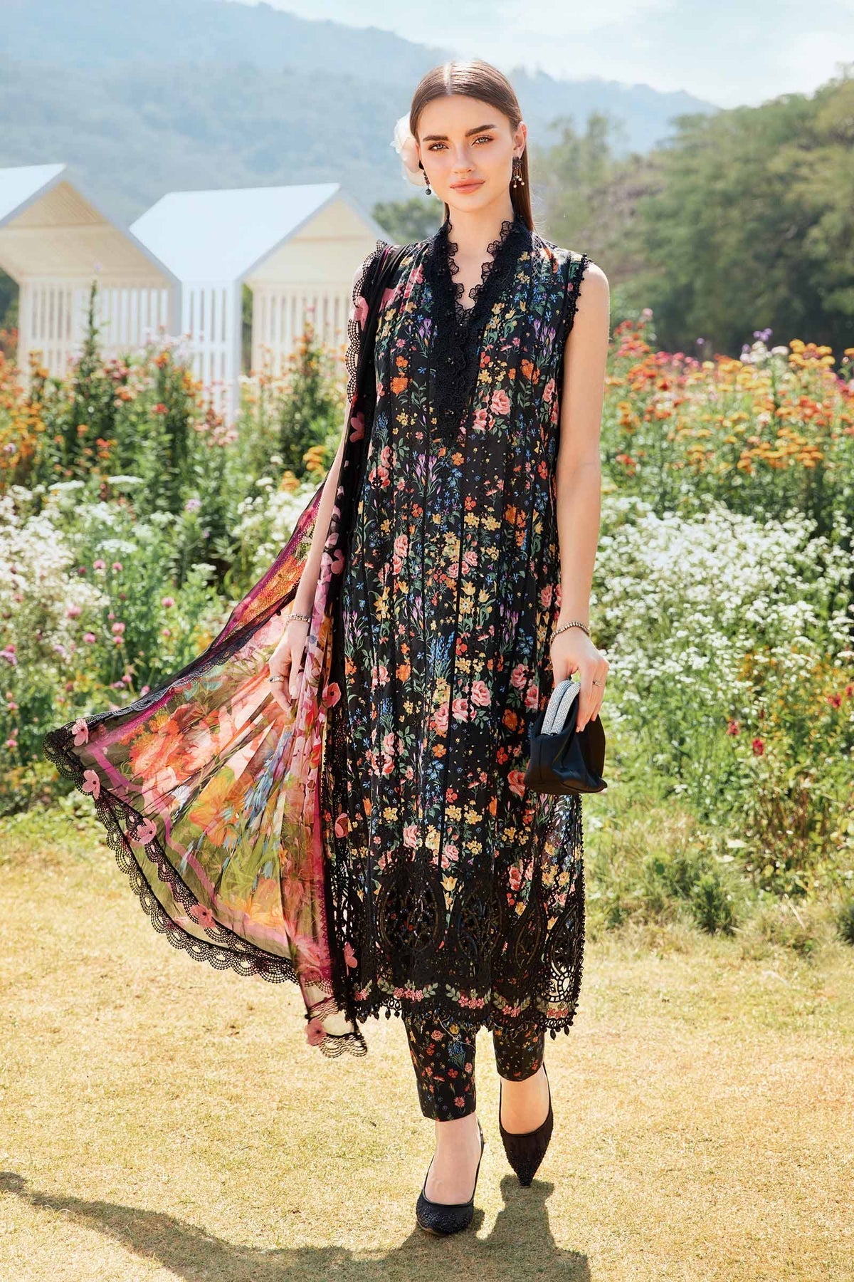 Maria B | M Prints 25 | MPT-2507-B by Maria B - Designer Dress - Type: Ladies Clothes - Available at Libayah - 100% Original