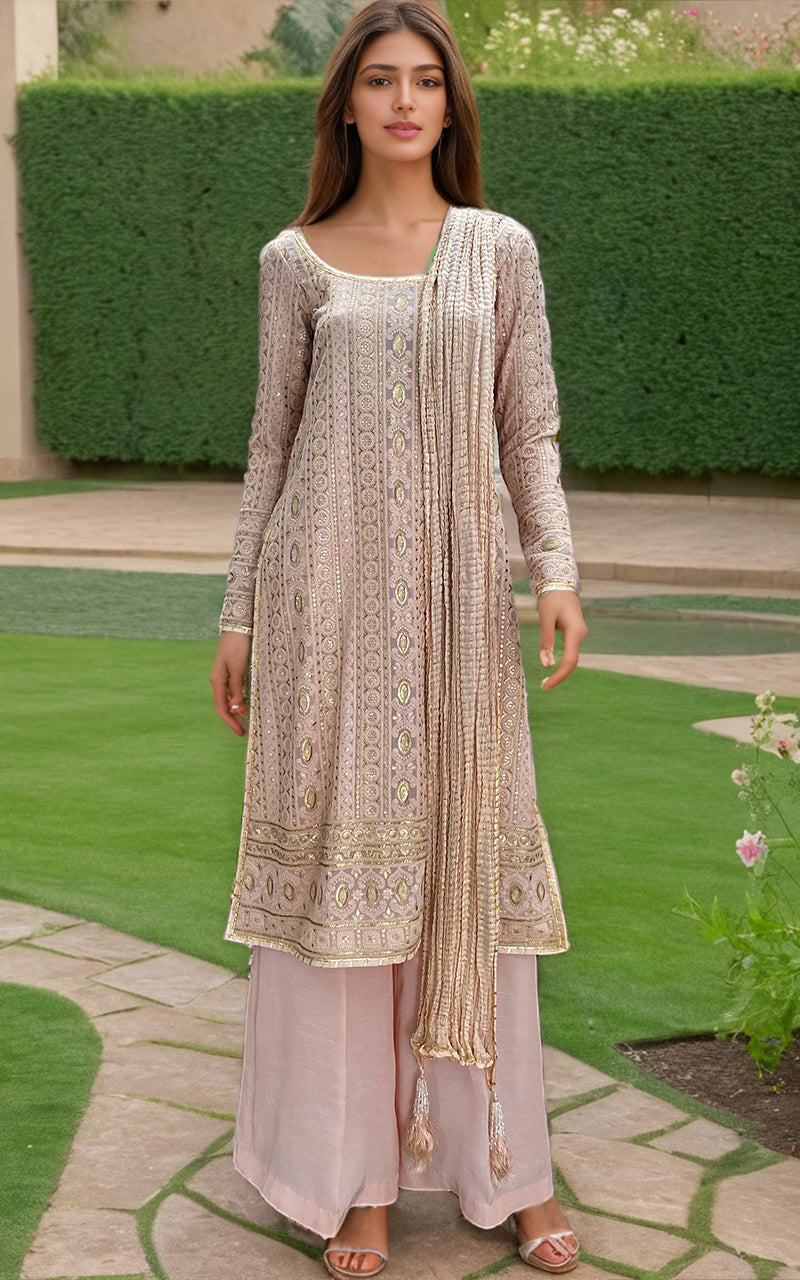Threads and Motifs | Formal Dresses 25 | Embroidered Shirt With Trouser And Dupatta by Threads and Motifs - Designer Dress  - Type : Ladies Clothes - Available at Libayah - 100% Original 