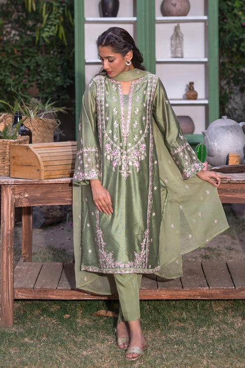 Kross Kulture | Luxury Baharaneh | MINTY GLAZE KLX-00736 by Kross Kulture - Designer Dress - Type: Ladies Clothes - Available at Libayah - 100% Original