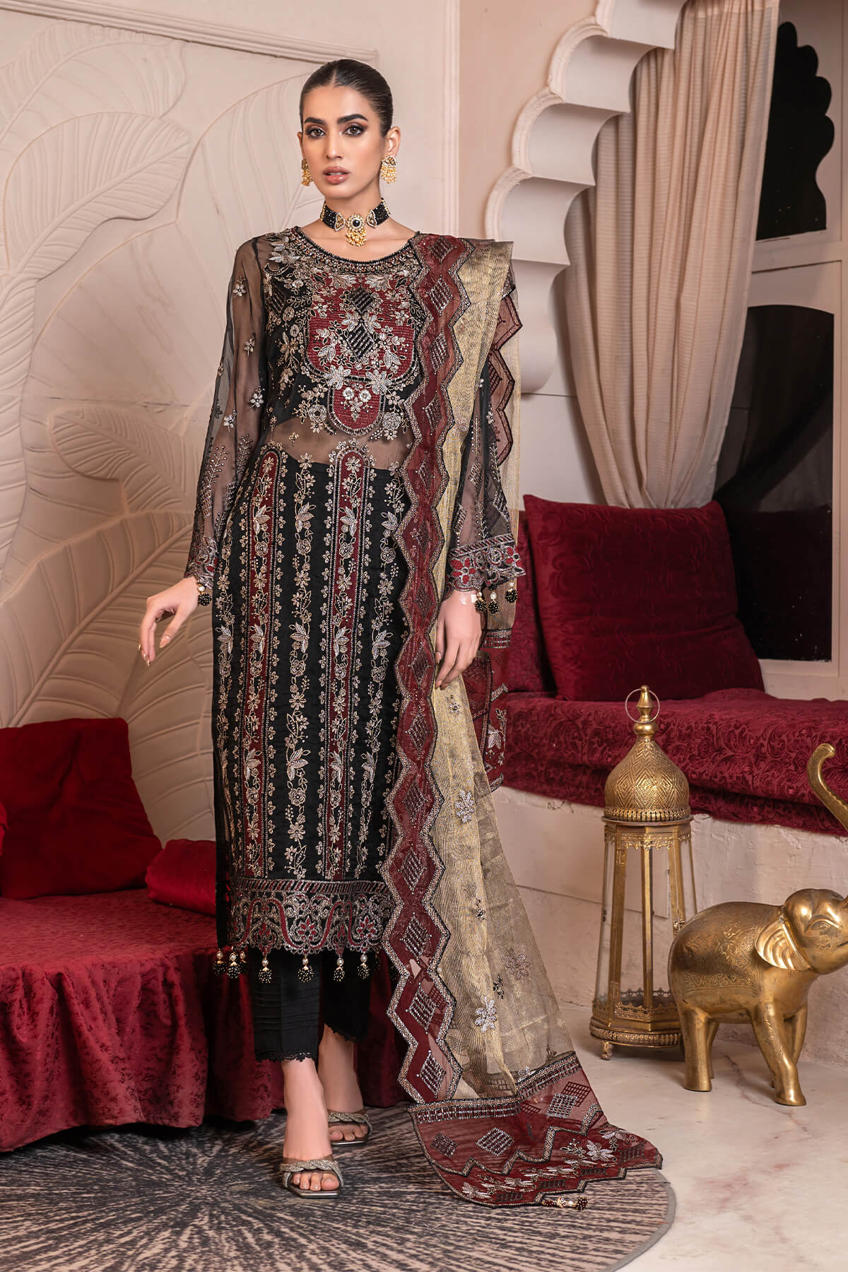 Janique | Luxury Collection 24 | D-006 Black Frescoe by Janique - Designer Dress - Type: Ladies Clothes - Available at Libayah - 100% Original