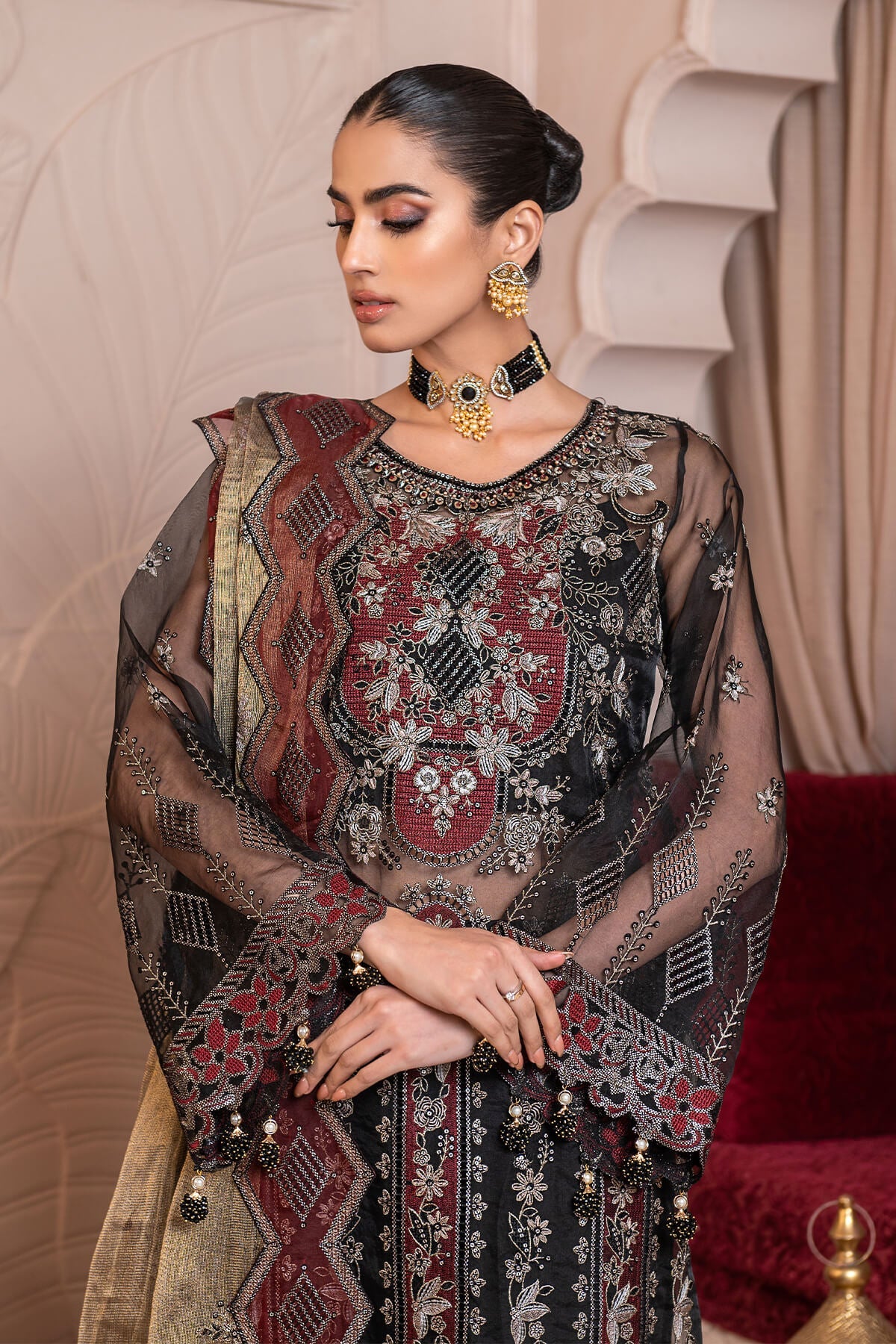 Janique | Luxury Collection 24 | D-006 Black Frescoe by Janique - Designer Dress - Type: Ladies Clothes - Available at Libayah - 100% Original