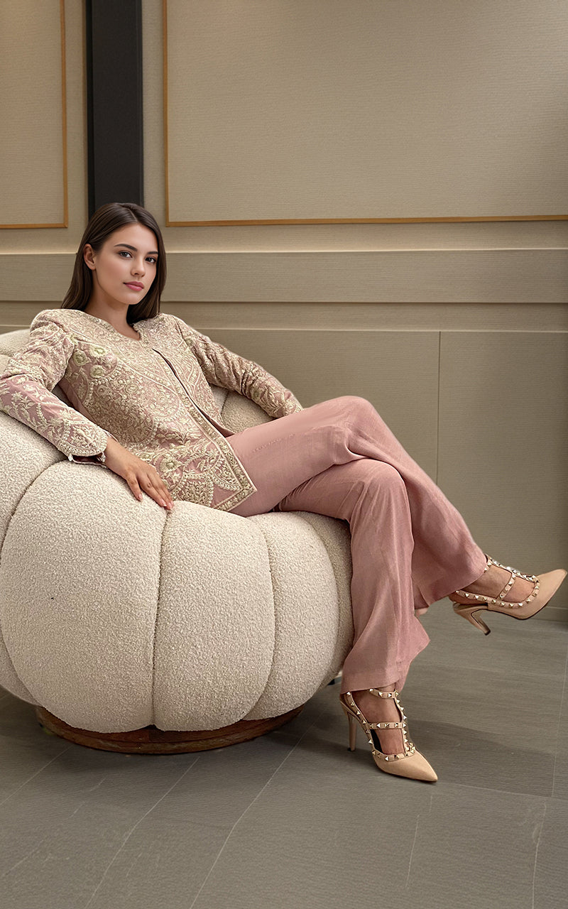 Threads and Motifs | Formal Dresses 25 | Embroidered Jacket by Threads and Motifs - Designer Dress  - Type : Ladies Clothes - Available at Libayah - 100% Original 