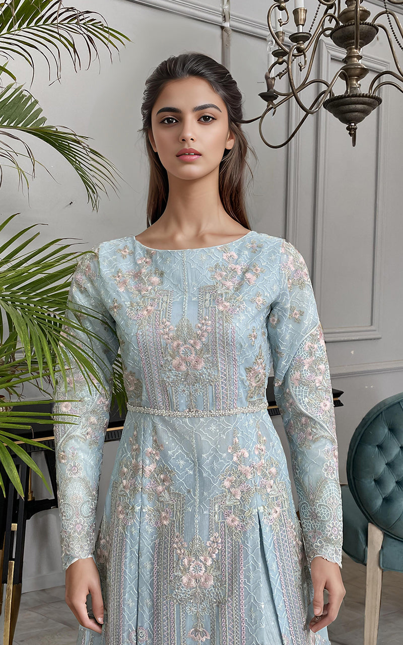 Threads and Motifs | Formal Dresses 25 | Net Embroidered Maxi by Threads and Motifs - Designer Dress  - Type : Ladies Clothes - Available at Libayah - 100% Original 