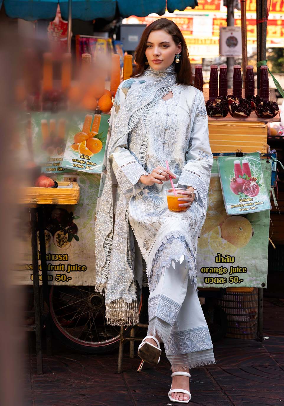 Zarqash | Luxury Lawn 25 | ZQLU 003 ANNE by Zarqash - Designer Dress - Type: Ladies Clothes - Available at Libayah - 100% Original