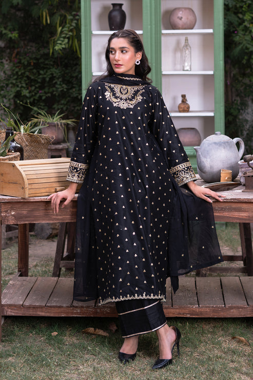 Kross Kulture | Luxury Baharaneh | Baharaneh (Black) KLX-00929 by Kross Kulture - Designer Dress - Type: Ladies Clothes - Available at Libayah - 100% Original