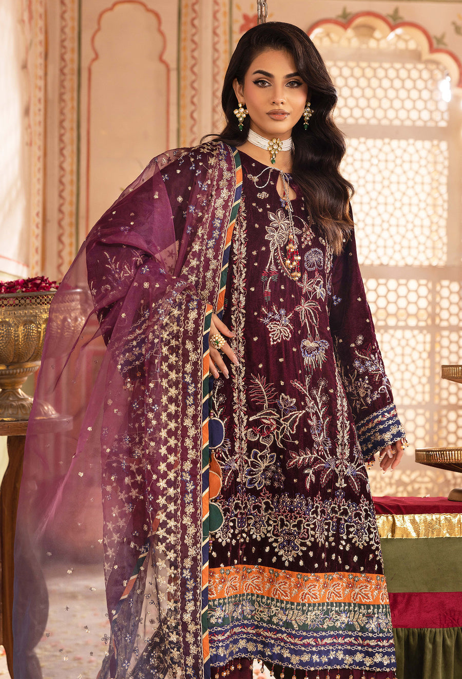 Adans Libas | Velvet 25 | 7520 V by Adans Libas - Designer Dress  - Type : Ladies Clothes - Available at Libayah - 100% Original 
