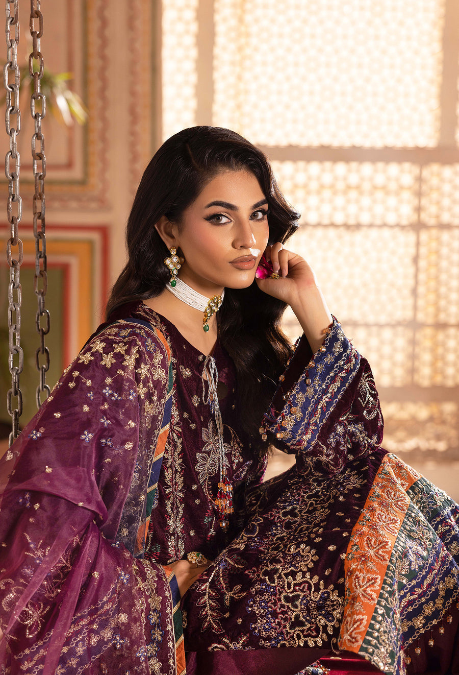 Adans Libas | Velvet 25 | 7520 V by Adans Libas - Designer Dress  - Type : Ladies Clothes - Available at Libayah - 100% Original 