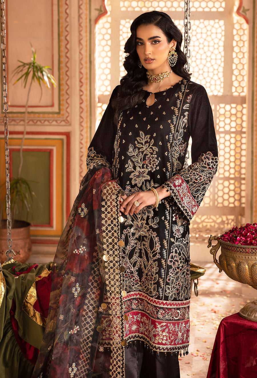 Adans Libas | Velvet 25 | 7521 V by Adans Libas - Designer Dress  - Type : Ladies Clothes - Available at Libayah - 100% Original 