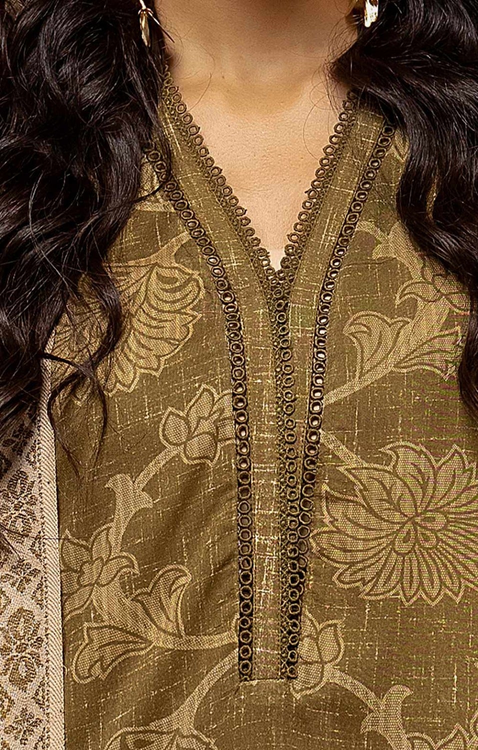 Gul Ahmed | Winter Collection 24 | Pashmina Dupatta AP-42047 by Gul Ahmed - Designer Dress - Type: Ladies Clothes - Available at Libayah - 100% Original