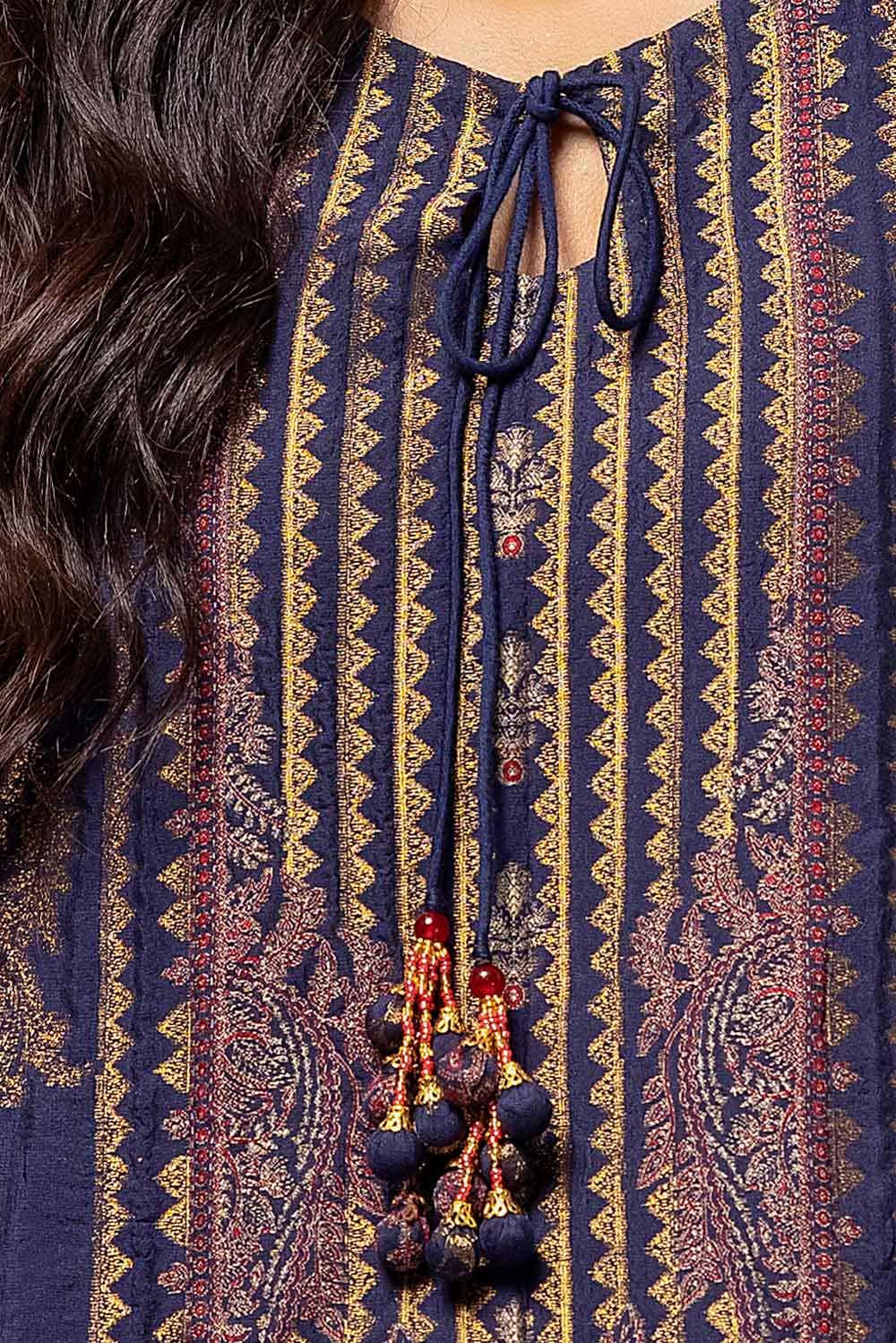 Gul Ahmed | Winter Collection 24 | Khaddar Suit with Pashmina Shawl AP-42020 by Gul Ahmed - Designer Dress - Type: Ladies Clothes - Available at Libayah - 100% Original