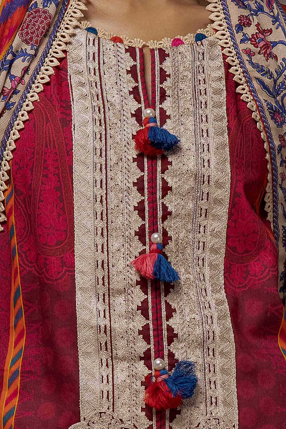Gul Ahmed | Winter Collection 24 | Cotton Net Dupatta CD-42001 by Gul Ahmed - Designer Dress - Type: Ladies Clothes - Available at Libayah - 100% Original
