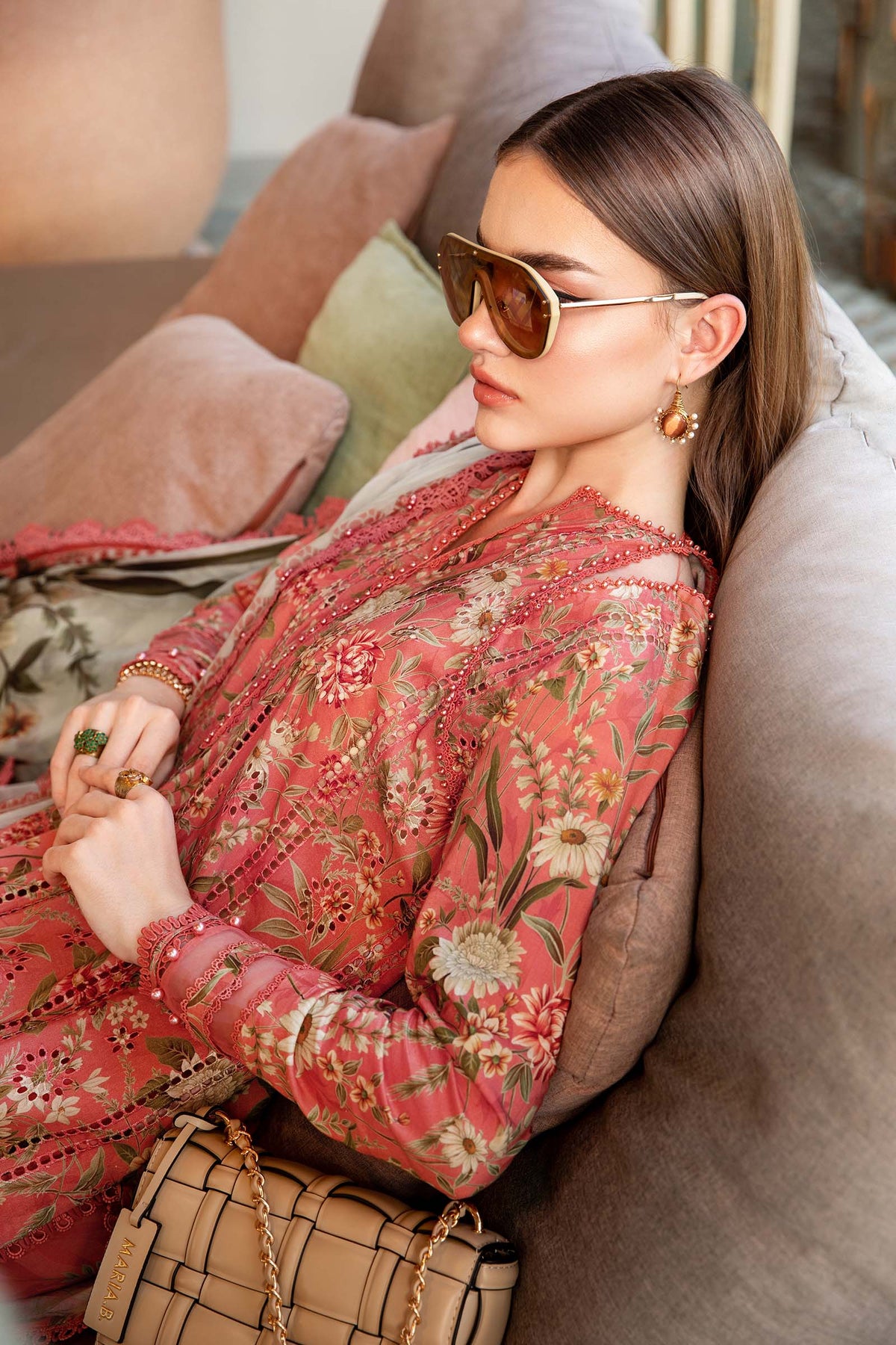 Maria B | M Prints | MPT-2508-A by Maria B - Designer Dress  - Type : Ladies Clothes - Available at Libayah - 100% Original 