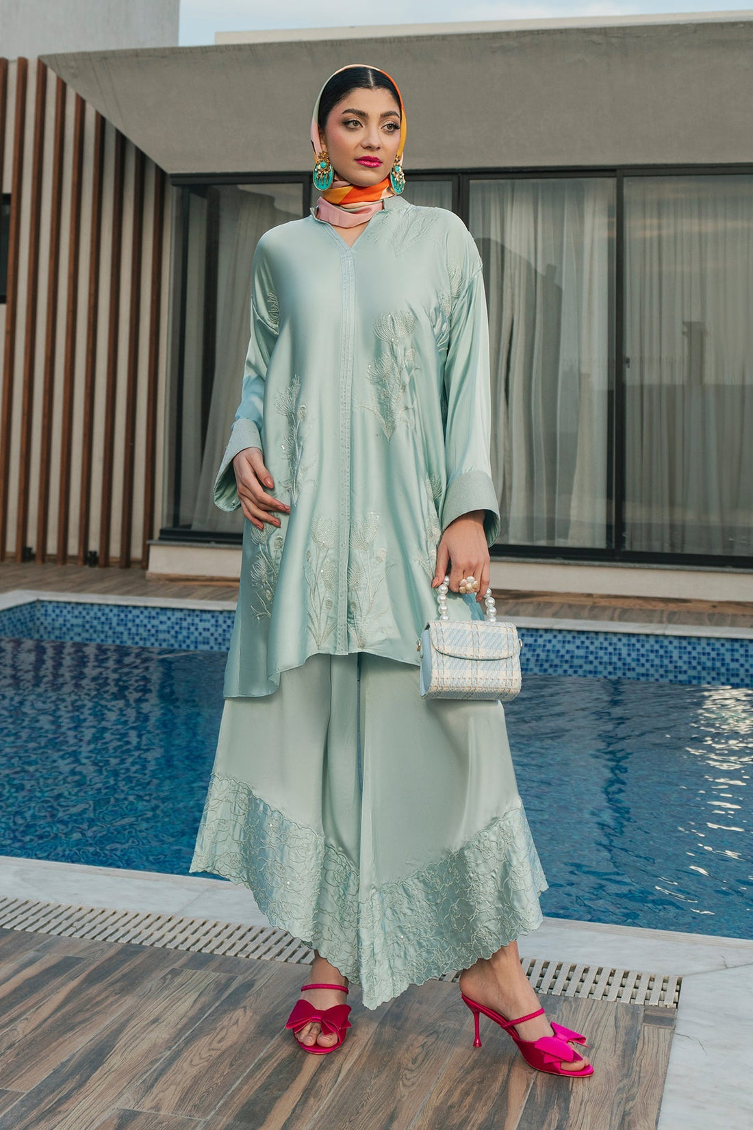 Fahad Hussayn | Lawn Banger | Aqua Babe by Erum Khan - Designer Dress - Type: Ladies Clothes - Available at Libayah - 100% Original