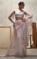 Threads and Motifs | Formal Dresses 25 | Net Embroidered Blouse And Saree by Threads and Motifs - Designer Dress  - Type : Ladies Clothes - Available at Libayah - 100% Original 