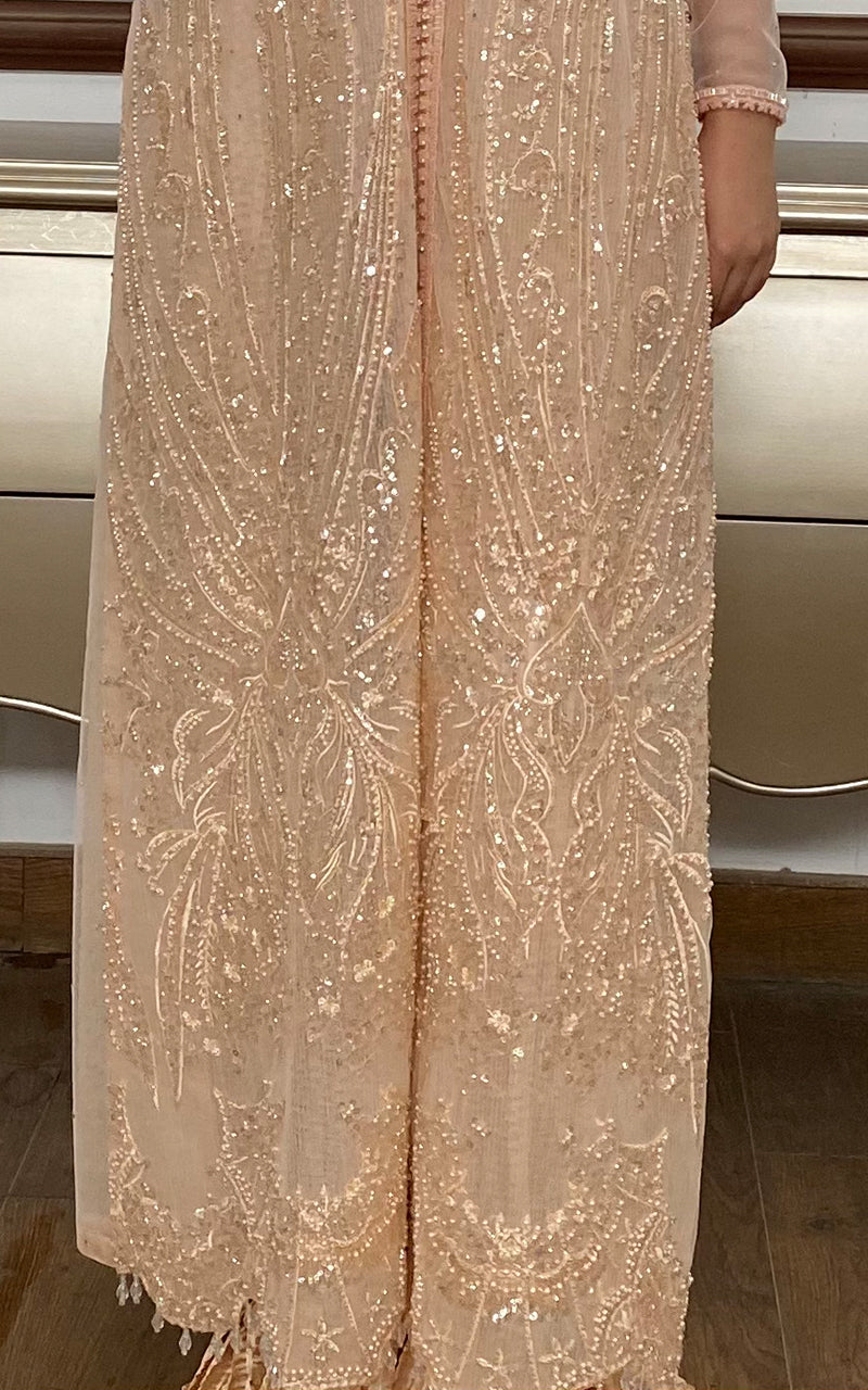 Threads and Motifs | Formal Dresses 25 | Net Embroidered Jacket by Threads and Motifs - Designer Dress  - Type : Ladies Clothes - Available at Libayah - 100% Original 