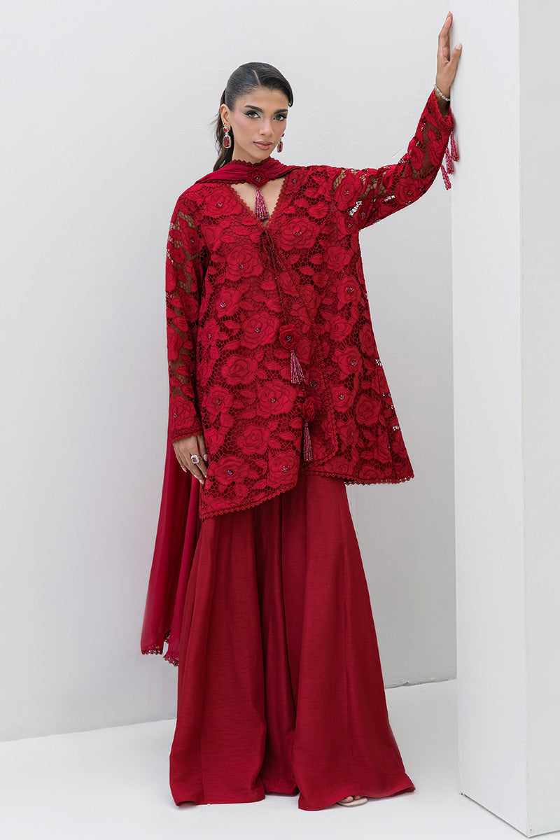 Chic Ophicial | Aarzu Luxe Pret | Red Radiance by Chic Ophicial - Designer Dress  - Type : Ladies Clothes - Available at Libayah - 100% Original 