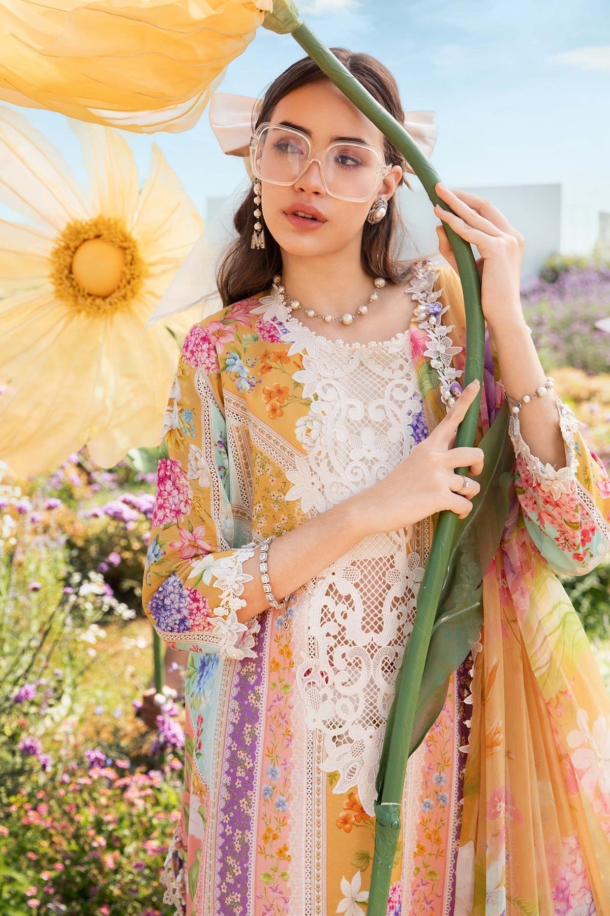 Maria B | M Prints 25 | MPT-2509-A by Maria B - Designer Dress - Type: Ladies Clothes - Available at Libayah - 100% Original