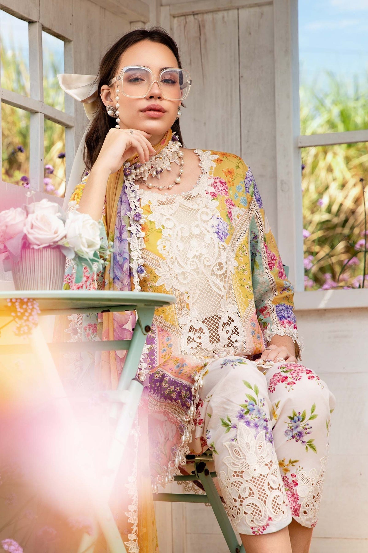 Maria B | M Prints 25 | MPT-2509-A by Maria B - Designer Dress - Type: Ladies Clothes - Available at Libayah - 100% Original