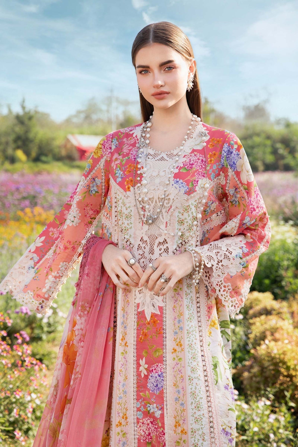Maria B | M Prints 25 | MPT-2509-B by Maria B - Designer Dress - Type: Ladies Clothes - Available at Libayah - 100% Original
