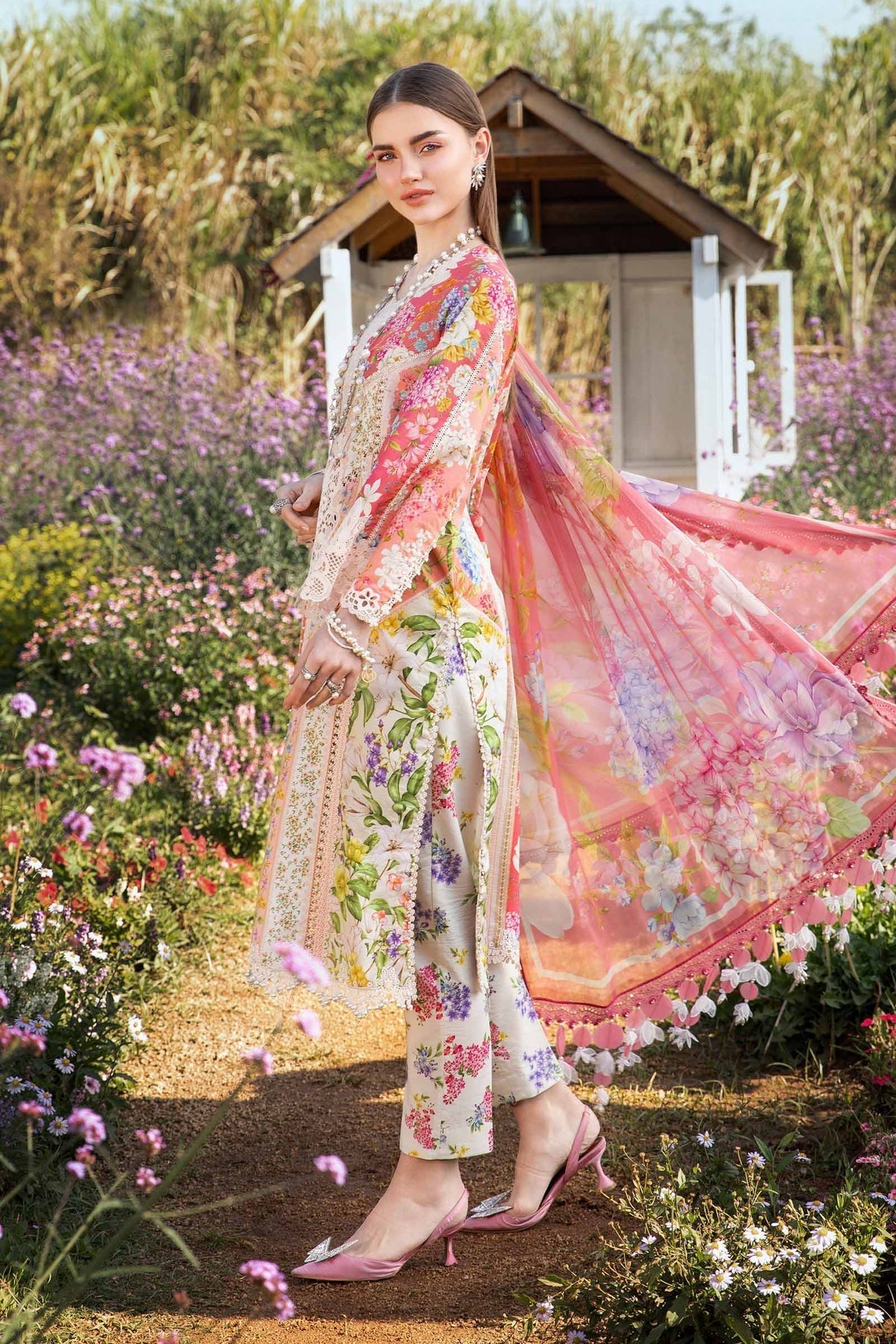 Maria B | M Prints 25 | MPT-2509-B by Maria B - Designer Dress - Type: Ladies Clothes - Available at Libayah - 100% Original
