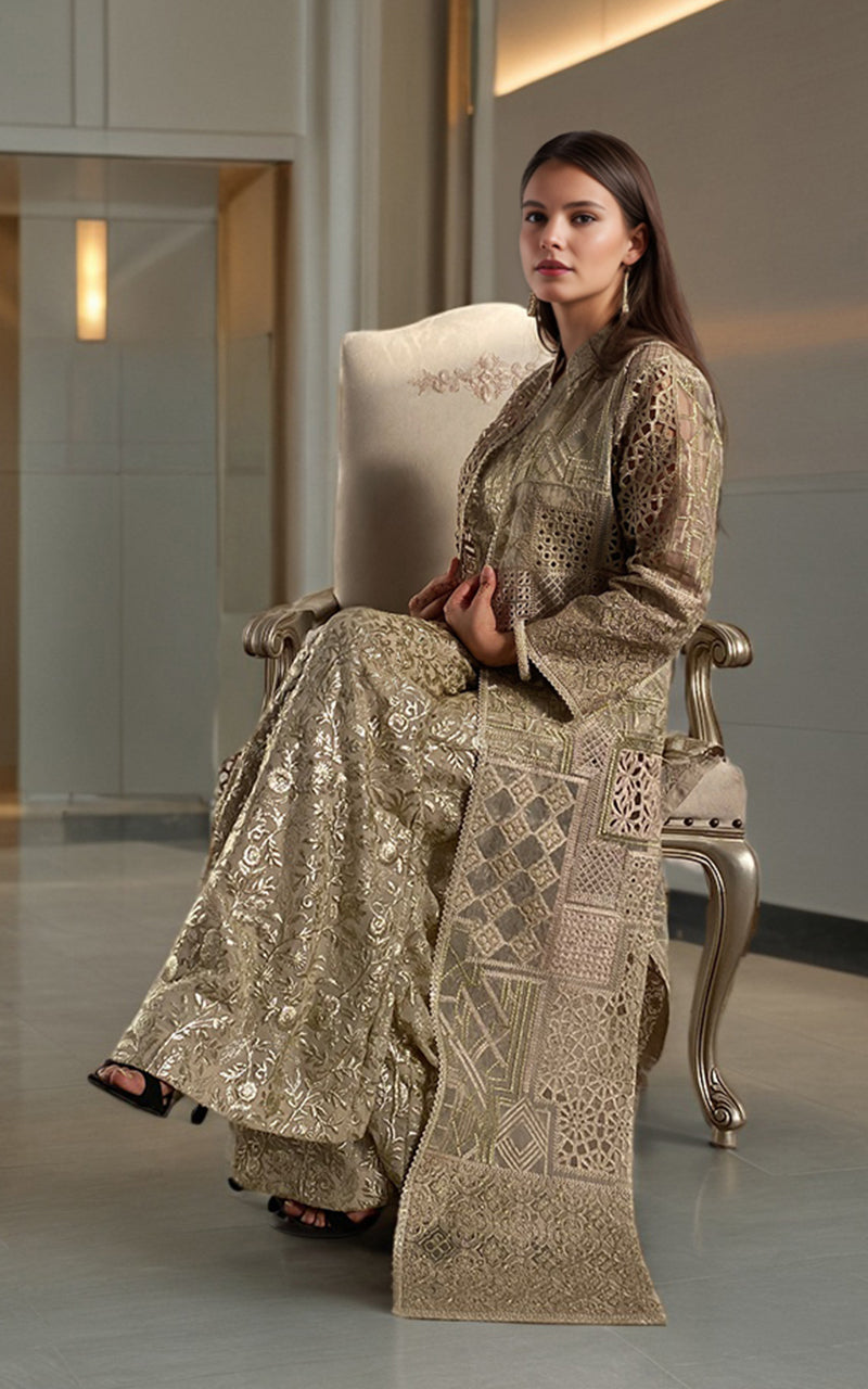 Threads and Motifs | Formal Dresses 25 | Embroidered Jacket With Blouse by Threads and Motifs - Designer Dress  - Type : Ladies Clothes - Available at Libayah - 100% Original 