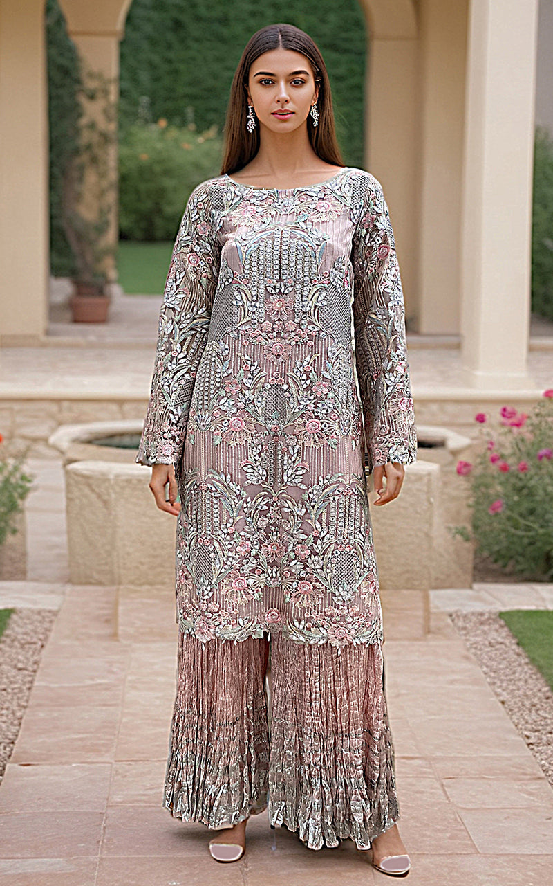 Threads and Motifs | Formal Dresses 25 | Embroidered Shirt With Dupatta And Gharara by Threads and Motifs - Designer Dress  - Type : Ladies Clothes - Available at Libayah - 100% Original 