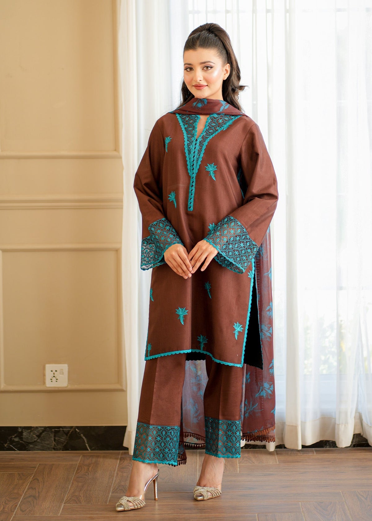 Fozia Khalid | Silk Spire | COCOA by Fozia Khalid - Designer Dress - Type: Ladies Clothes - Available at Libayah - 100% Original