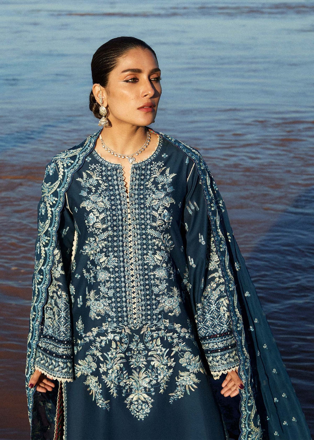 Hussain Rehar | Surkh Eid Pret'25 | Meherbano by Hussain Rehar - Designer Dress  - Type : Ladies Clothes - Available at Libayah - 100% Original 