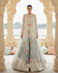 Threads and Motifs | Formal Outfits | Blouse With Jacket And Printed Lehenga