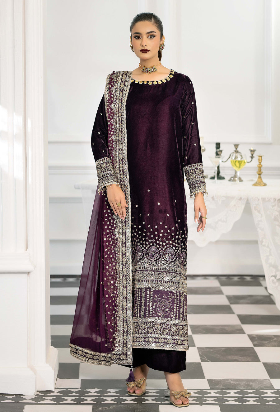 VELVET 7780 – authentic Pakistani formal dress from the Adans Libas Velvet 25 collection for women in the UK