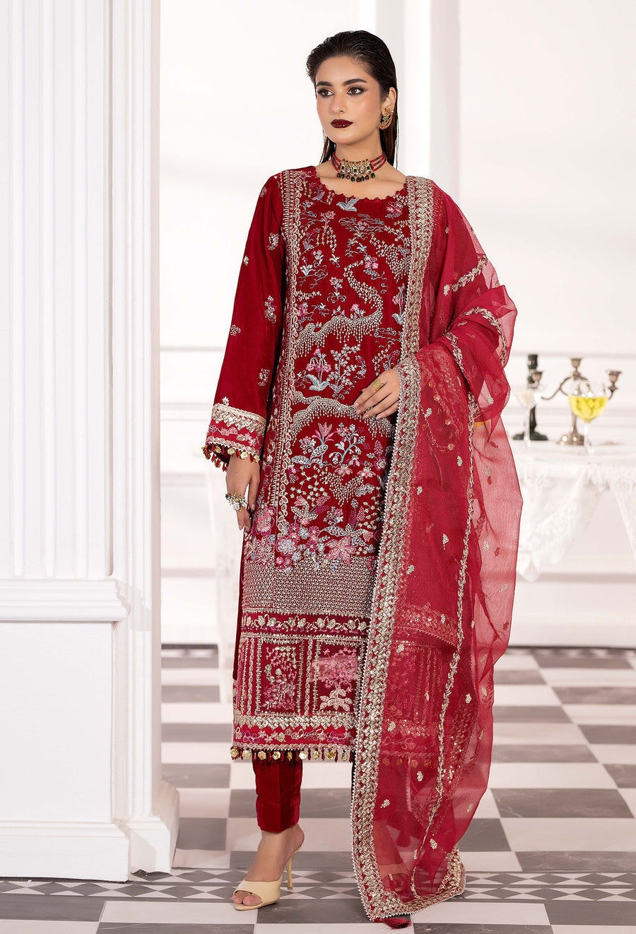 VELVET 7784 – authentic Pakistani formal dress from the Adans Libas Velvet 25 collection for women in the UK