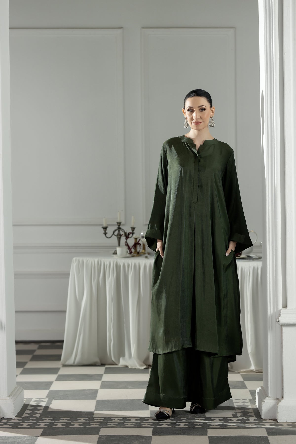 Purple Haze | Suraya Edit | Elegant in Olive - by Libayah - Registered Vendor of : Purple Haze - 100% Original Designer Dress