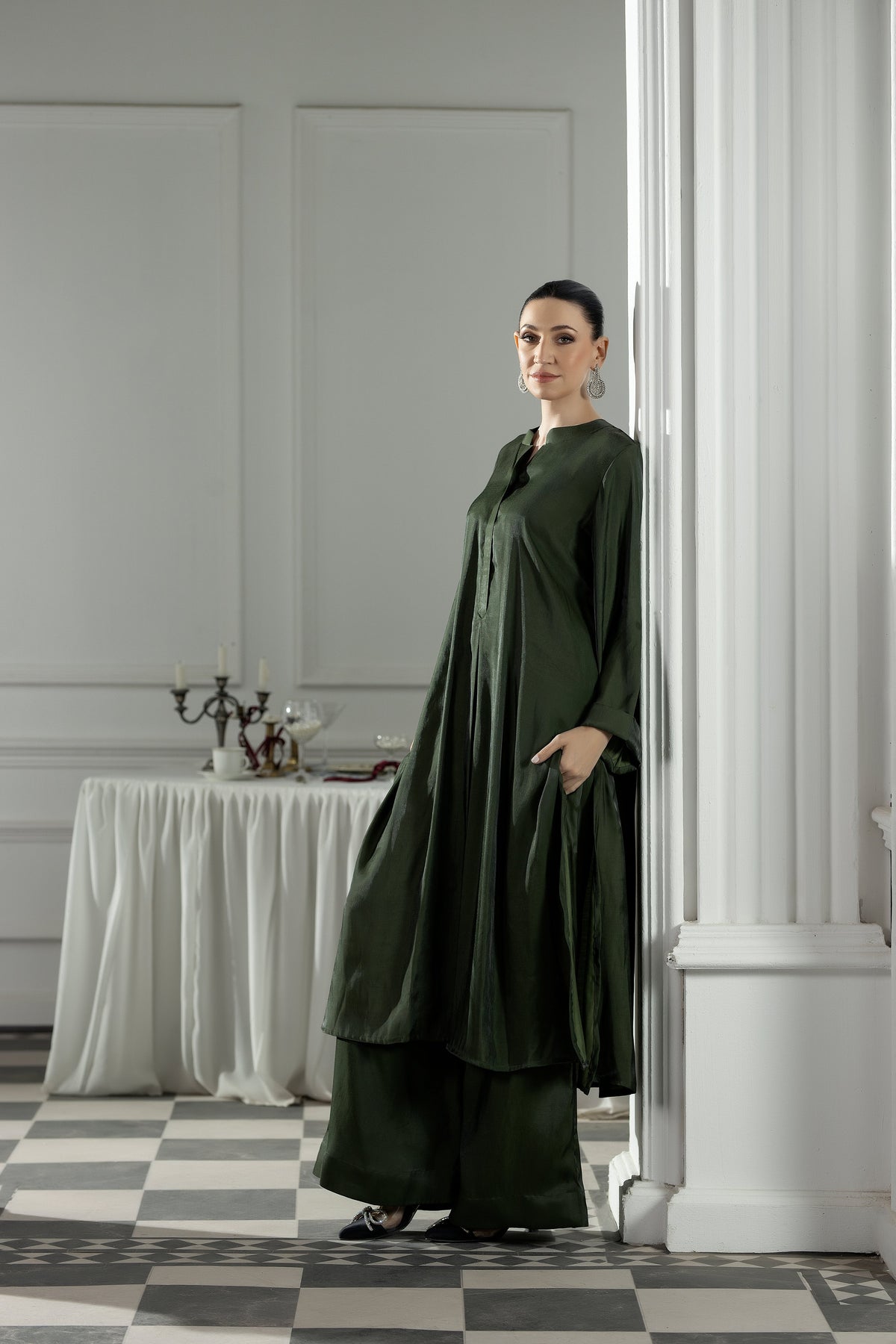 Purple Haze | Suraya Edit | Elegant in Olive - by Libayah - Registered Vendor of : Purple Haze - 100% Original Designer Dress