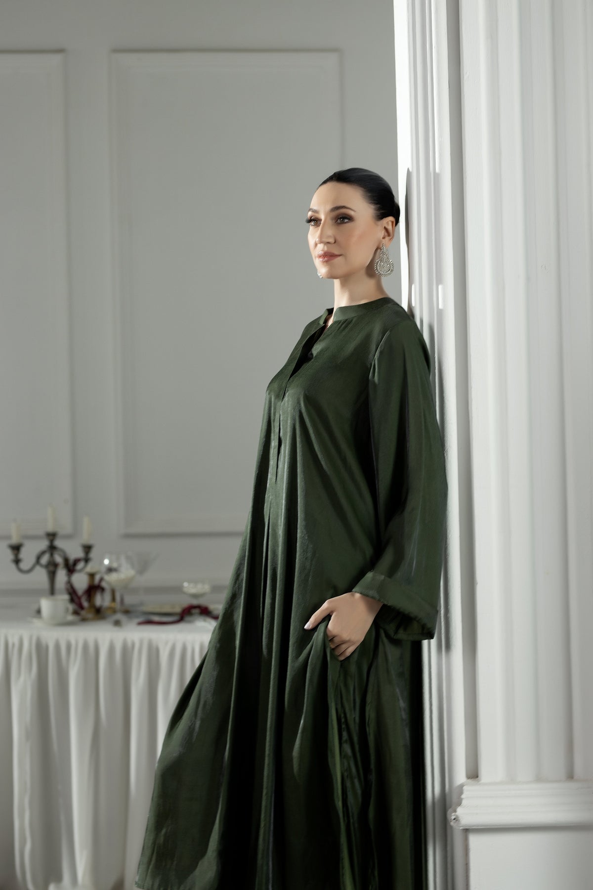 Purple Haze | Suraya Edit | Elegant in Olive - by Libayah - Registered Vendor of : Purple Haze - 100% Original Designer Dress