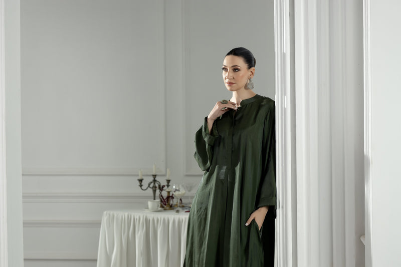 Purple Haze | Suraya Edit | Elegant in Olive - by Libayah - Registered Vendor of : Purple Haze - 100% Original Designer Dress