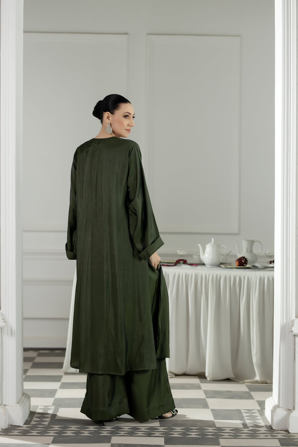 Purple Haze | Suraya Edit | Elegant in Olive - by Libayah - Registered Vendor of : Purple Haze - 100% Original Designer Dress