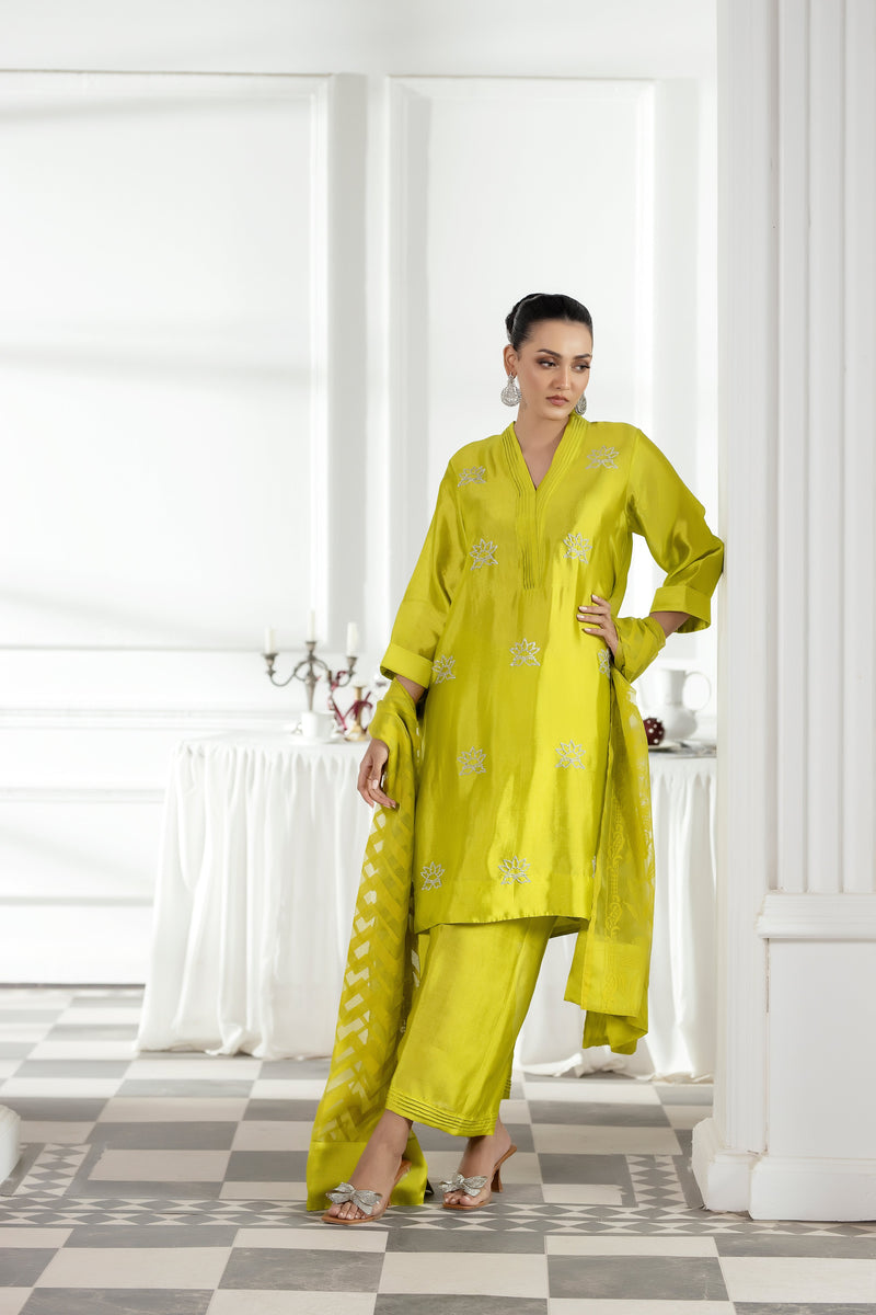 Purple Haze | Suraya Edit |Chartreuse Charm - by Libayah - Registered Vendor of : Purple Haze - 100% Original Designer Dress