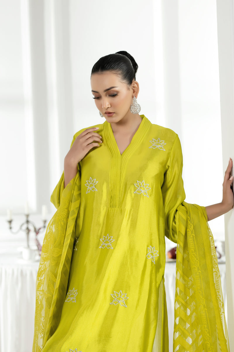 Purple Haze | Suraya Edit |Chartreuse Charm - by Libayah - Registered Vendor of : Purple Haze - 100% Original Designer Dress