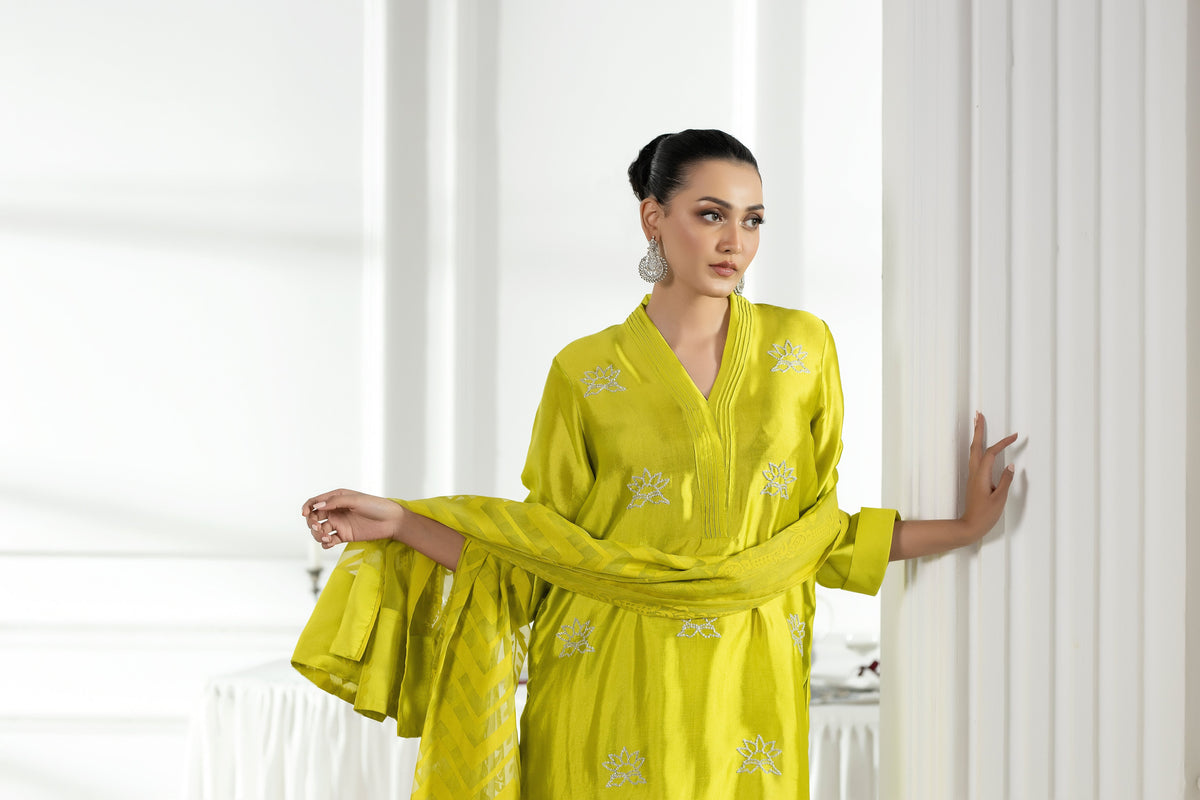 Purple Haze | Suraya Edit |Chartreuse Charm - by Libayah - Registered Vendor of : Purple Haze - 100% Original Designer Dress