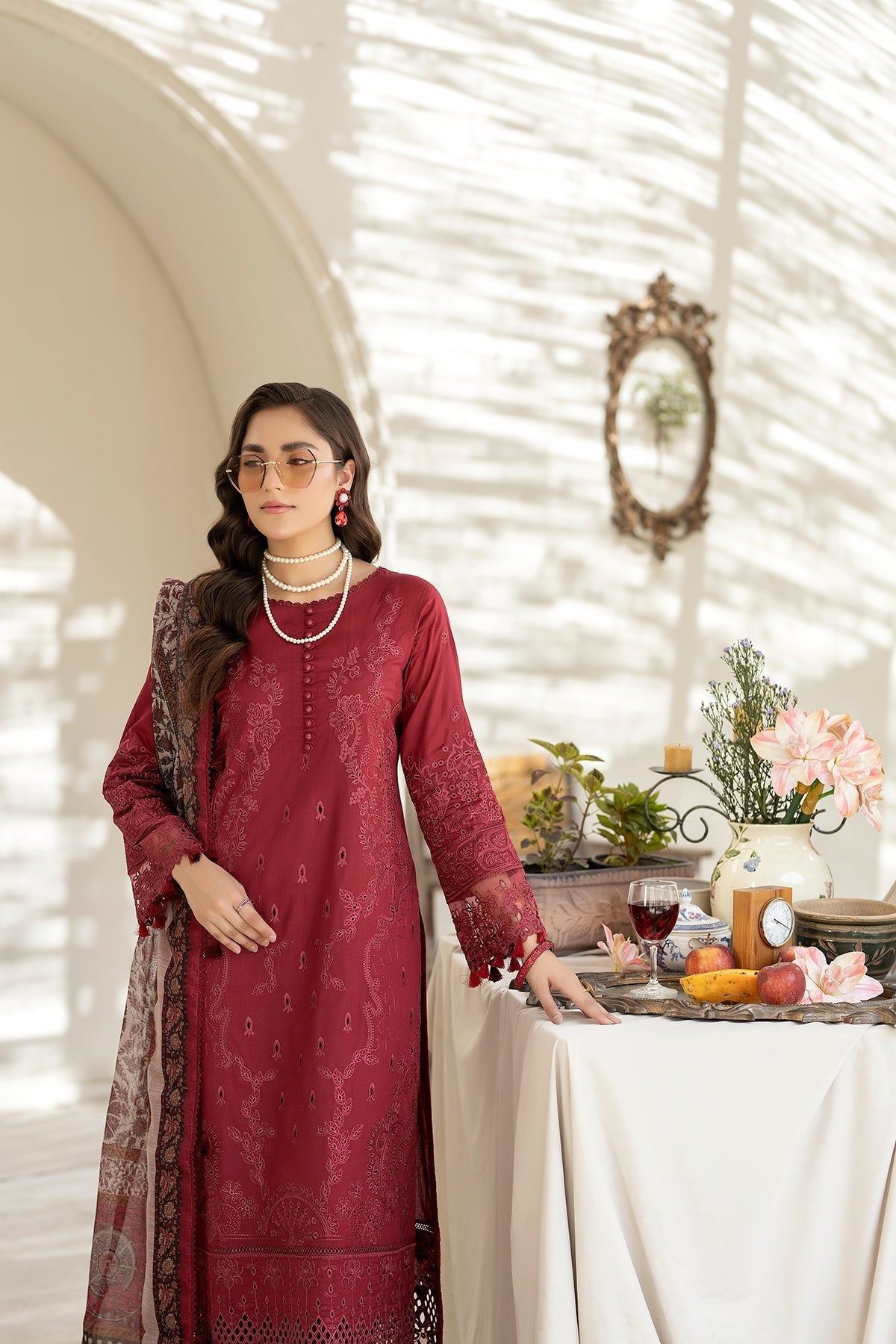 House of Nawab | Zora Luxury Lawn 24 | FAHM by House of Nawab - Designer Dress - Type: Ladies Clothes - Available at Libayah - 100% Original