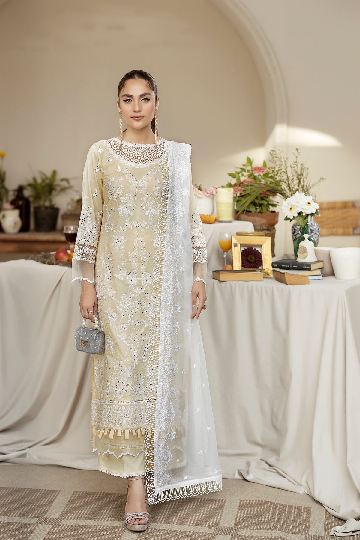 House of Nawab | Zora Luxury Lawn 24 | SAADAT by House of Nawab - Designer Dress - Type: Ladies Clothes - Available at Libayah - 100% Original