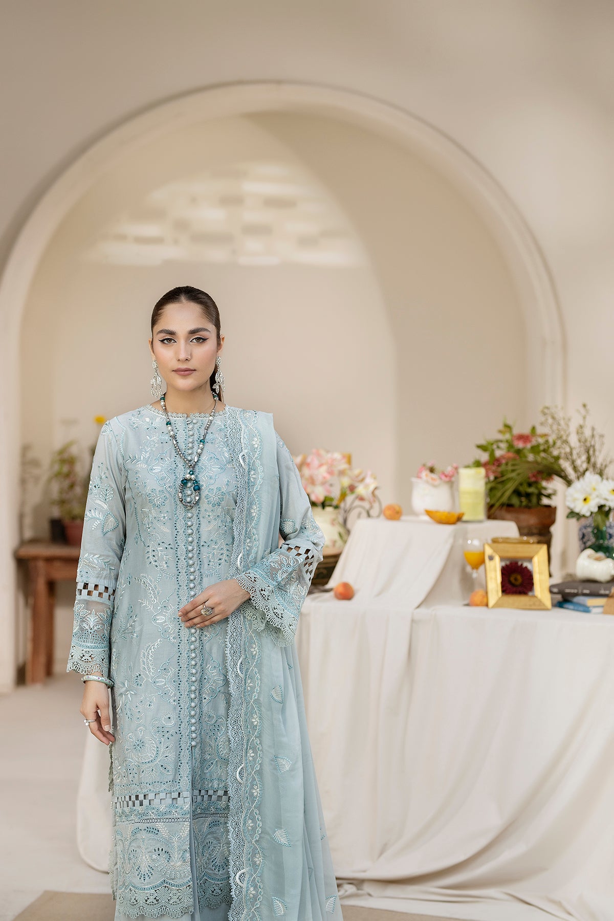 House of Nawab | Zora Luxury Lawn 24 | QAIS by House of Nawab - Designer Dress - Type: Ladies Clothes - Available at Libayah - 100% Original