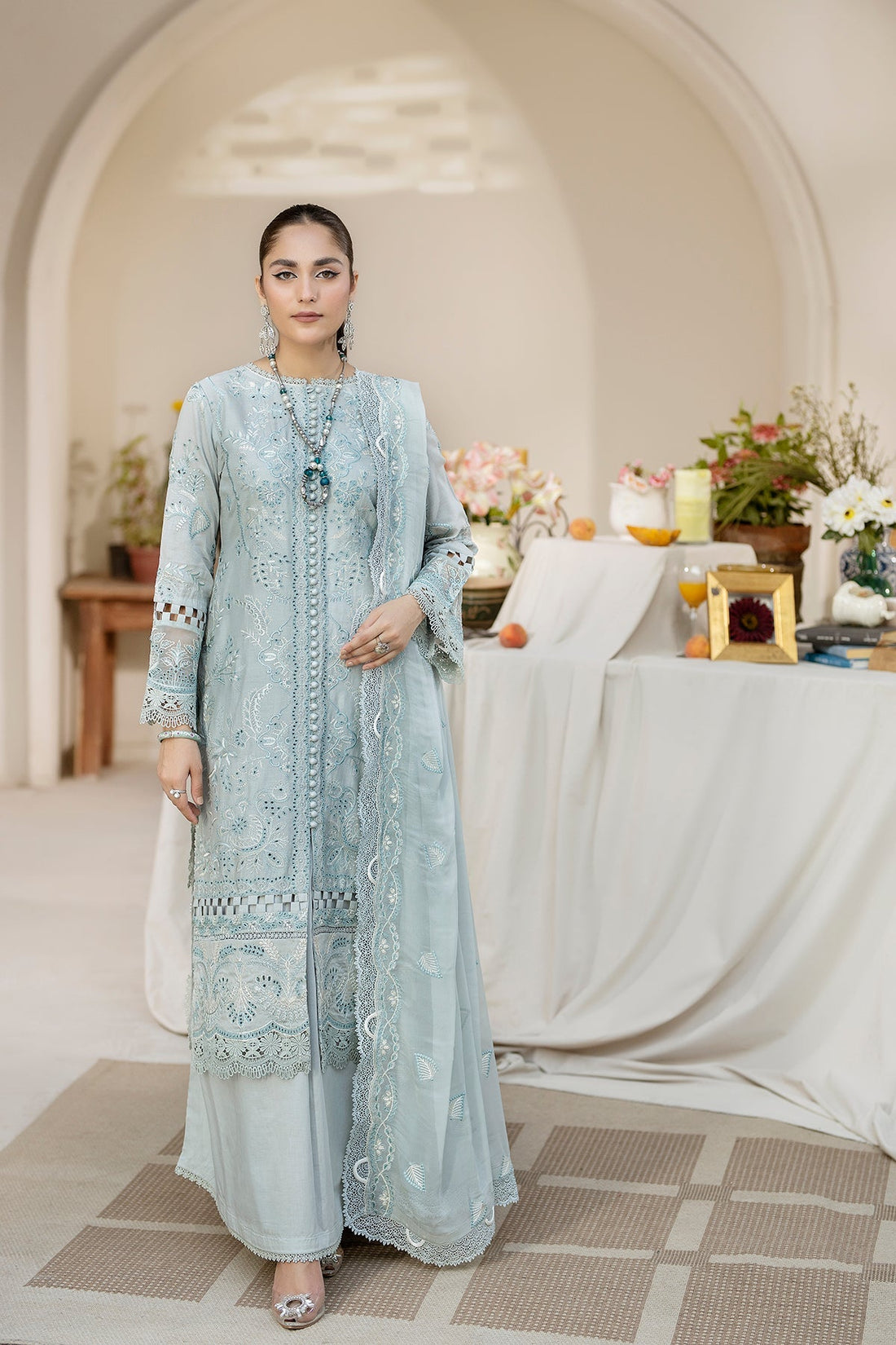 House of Nawab | Zora Luxury Lawn 24 | QAIS by House of Nawab - Designer Dress - Type: Ladies Clothes - Available at Libayah - 100% Original