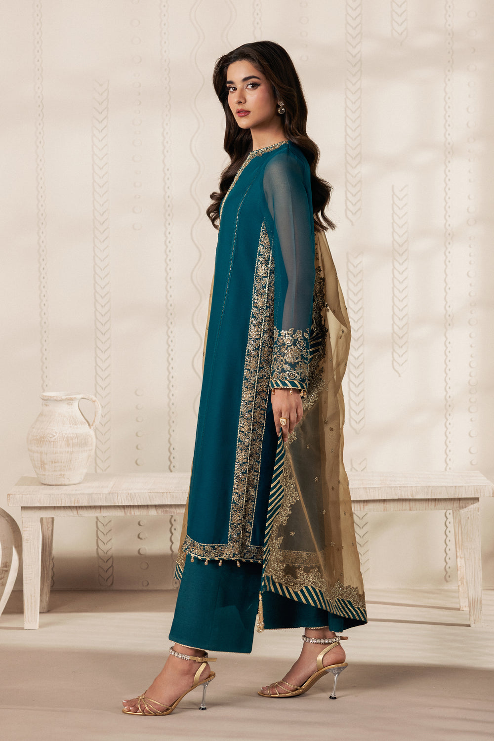 Zarif | Bayaan Formals | JHEEL by Zarif - Designer Dress  - Type : Ladies Clothes - Available at Libayah - 100% Original 