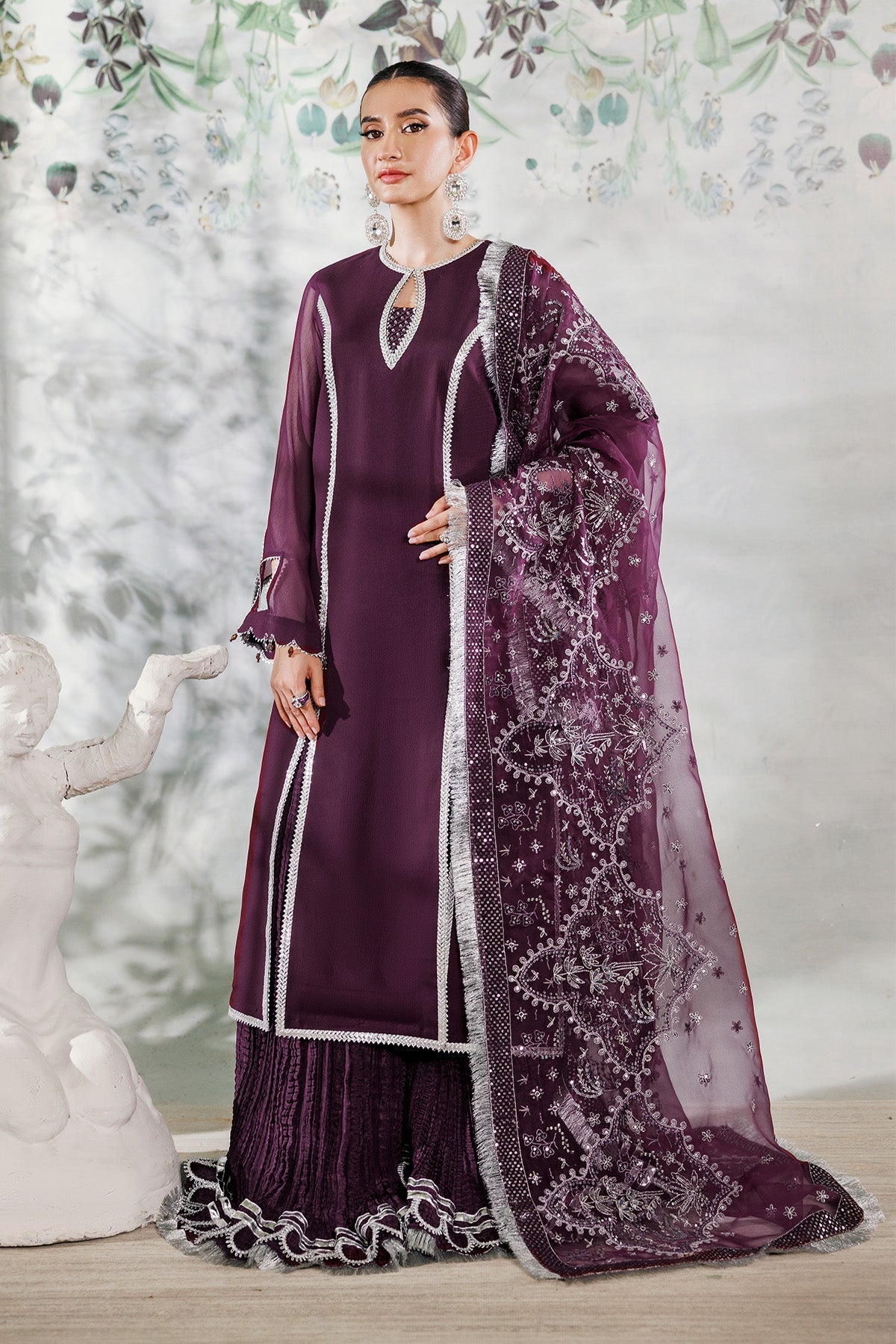 Alizeh | Ready to wear | Purple Dress 3 piece - RTW1023 by Alizeh - Designer Dress  - Type : Ladies Clothes - Available at Libayah - 100% Original 
