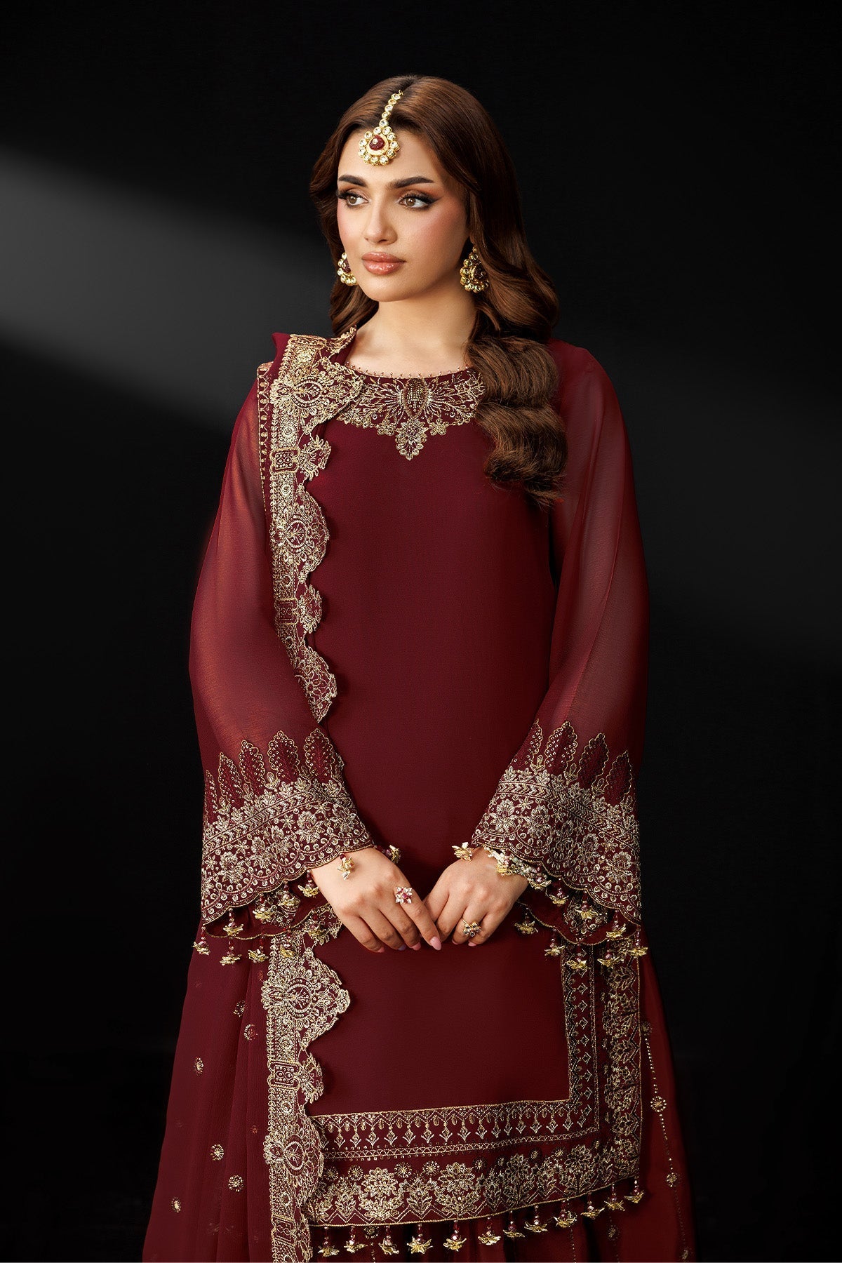 Alizeh | Dua Formals 26 | AF-DUA-3035-Marsala by Alizeh - Designer Dress  - Type : Ladies Clothes - Available at Libayah - 100% Original 