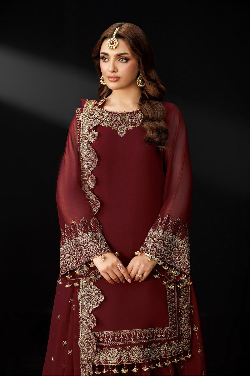 Alizeh | Dua Formals 26 | AF-DUA-3035-Marsala by Alizeh - Designer Dress  - Type : Ladies Clothes - Available at Libayah - 100% Original 
