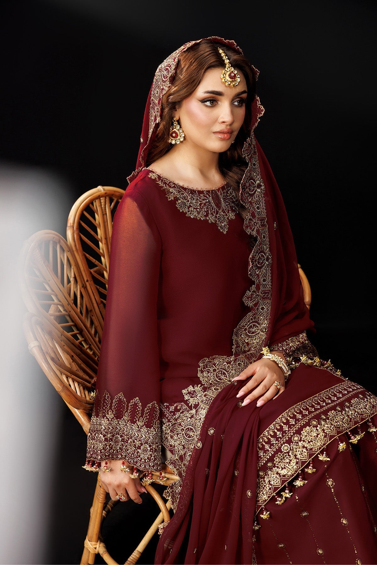 Alizeh | Dua Formals 26 | AF-DUA-3035-Marsala by Alizeh - Designer Dress  - Type : Ladies Clothes - Available at Libayah - 100% Original 